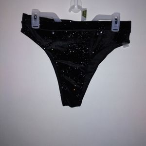Black velvet glittery swim bottom